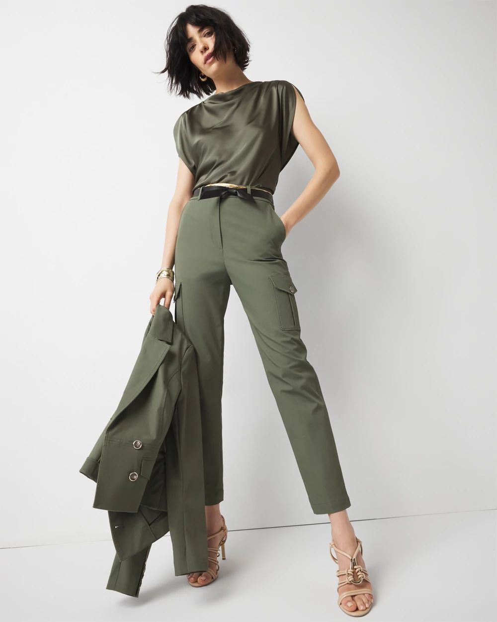 Satin Petal Sleeve Blouse | White House Black Market